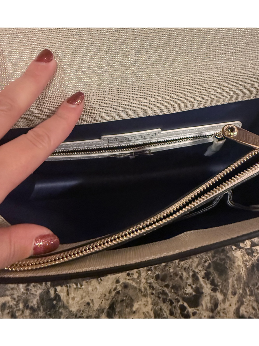 Henri Bendel Warren Street Ivory Textured Leather Flap Bag - Picture 15 of 16